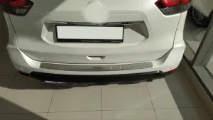 Nissan X-Trail Uyumlu 2014-2017 Arka Tampon Üst Koruması B Dizayn Krom - Görsel 4