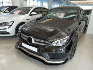 Mercedes W205 Uyumlu 2015-2018 C Serisi Ön Lıp Custom - Piano Black (Parlak Siyah) thumb 3