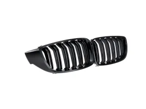 Bmw 4 Uyumlu Serisi F32 2013-2019 M4 Böbrek (Cift Cızgı Panjur) Piano Black thumb 1