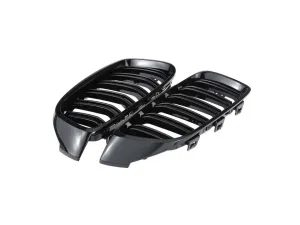 Bmw 4 Uyumlu Serisi F32 2013-2019 M4 Böbrek (Cift Cızgı Panjur) Piano Black thumb 2