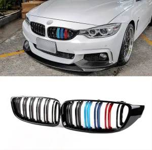 Bmw 4 Uyumlu Serisi F32 2013-2019 M4 Böbrek (Cift Cızgı Panjur) M Renk thumb 4