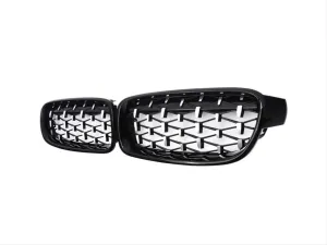 Drs Tuning Bmw 3 Uyumlu Serisi F30 2012-2018 Böbrek Diamond Panjur Piano Black- - Görsel 2