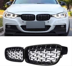 Drs Tuning Bmw 3 Uyumlu Serisi F30 2012-2018 Böbrek Diamond Panjur Piano Black- - Görsel 4