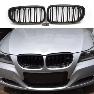 Bmw 3 Uyumlu Serisi E90 2008-2011 M3 Böbrek (Cift Cızgı Panjur) Piano Black thumb 4