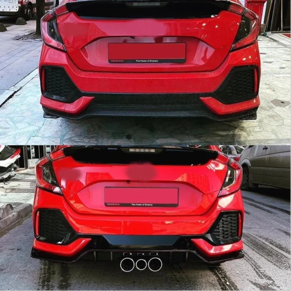 Drs Tuning Honda Civic Uyumlu Fk7 2016-2020 Hatchback Typer Arka Tampon Ek (Stok Hatası)
