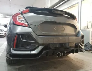 Drs Tuning Honda Civic Uyumlu Fk7 2016-2020 Hatchback Typer Arka Tampon Ek (Stok Hatası) - Görsel 4