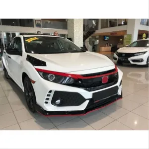 Drs Tuning Honda Civic Uyumlu Fc5 2016-2020 Ön Panjur Kas Kaplama Kırmızı - Görsel 4