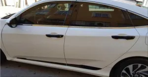 Honda Civic Uyumlu Fc5 2016-2020 Kapı Direk Kaplama Piano Black thumb 4