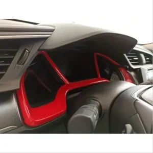 Drs Tuning Honda Civic Uyumlu Fc5 2016-2020 Gösterge Kaplama Kırmızı - Görsel 2