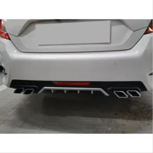 Honda Civic Uyumlu Fc5 2016-2020 Difüzör Kare Egzoz Silver thumb 4