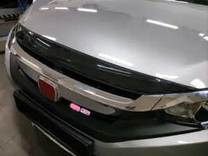 Drs Tuning Honda Civic Uyumlu Fc5 2016-2020 Ön Panjur Üst Kaplama Karbon - Görsel 4