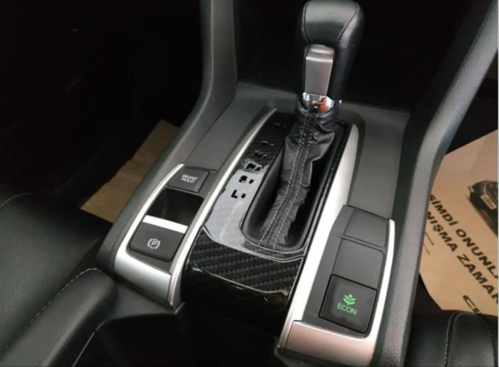 Honda Civic Uyumlu Fc5 2016-2020 Otomatik Vites Kaplama- Karbon P-R-N-D-S-L