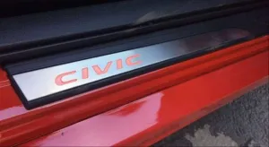 Drs Tuning Honda Civic Uyumlu Fc5-Fk7 2016-2020 Işıklı Kapı Eşiği Kırmızı - Görsel 2