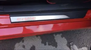 Drs Tuning Honda Civic Uyumlu Fc5-Fk7 2016-2020 Işıklı Kapı Eşiği Kırmızı - Görsel 3