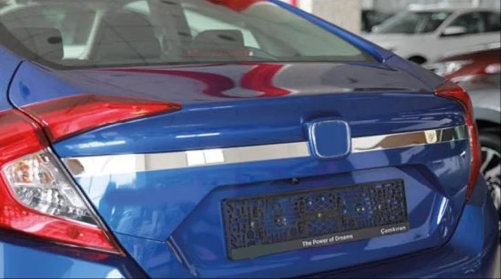 Drs Tuning Honda Civic Uyumlu Fc5 2016-2020 Bagaj Üst Nikelaj Kaplama Dar