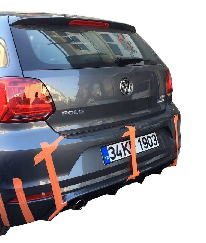 Drs Tuning Polo Uyumlu 6R (2015-2017) Makyajlı Arka Tampon Eki - Difüzör (Plastik)