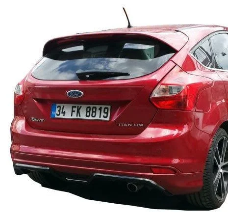 Focus Uyumlu 3 Hatchback 2012 - 2014 Arka Tampon Eki - Difüzör (Plastik)
