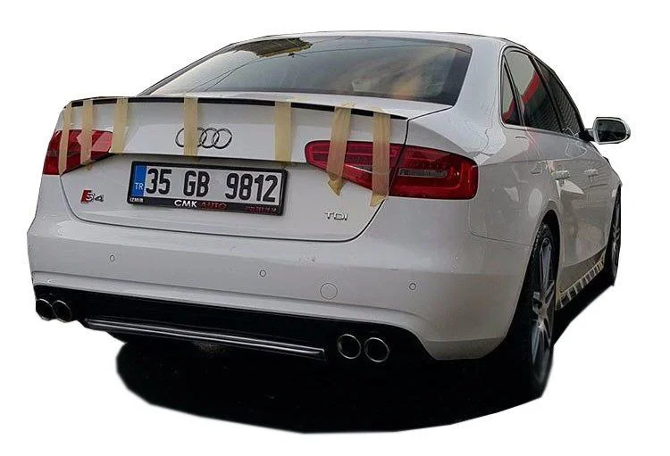 Drs Tuning Audi A4 Uyumlu B8 Makyajlı 2012 - 2016 S4 Arka Tampon Eki - Difüzör (Plastik)