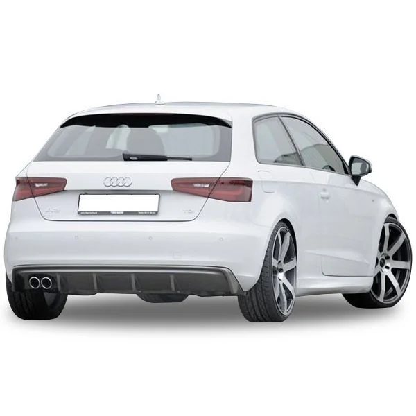 Drs Tuning Audi A3 Uyumlu 8V 2012 - 2016 Custom Arka Tampon Eki - Difüzör (Plastik)