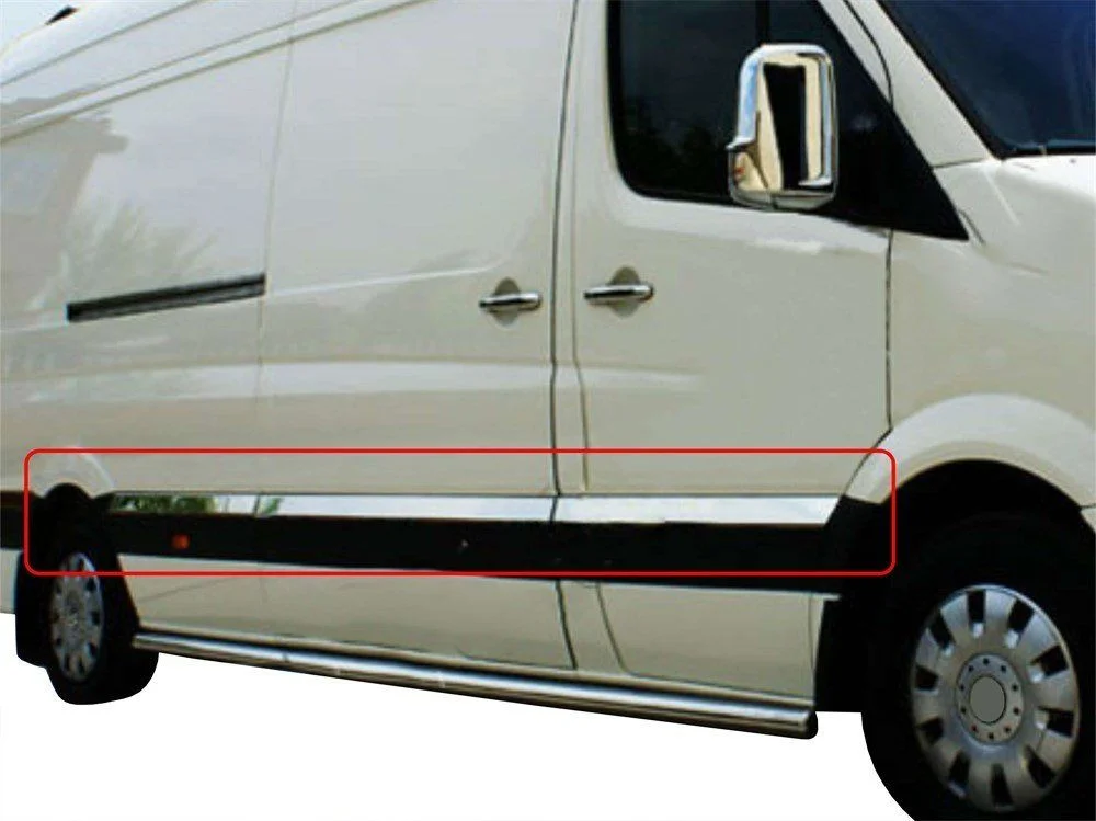 Volkswagen Crafter Uyumlu Yan Kapı Çıtası 10 Parça Krom (Extra Uzun) 2006-2011
