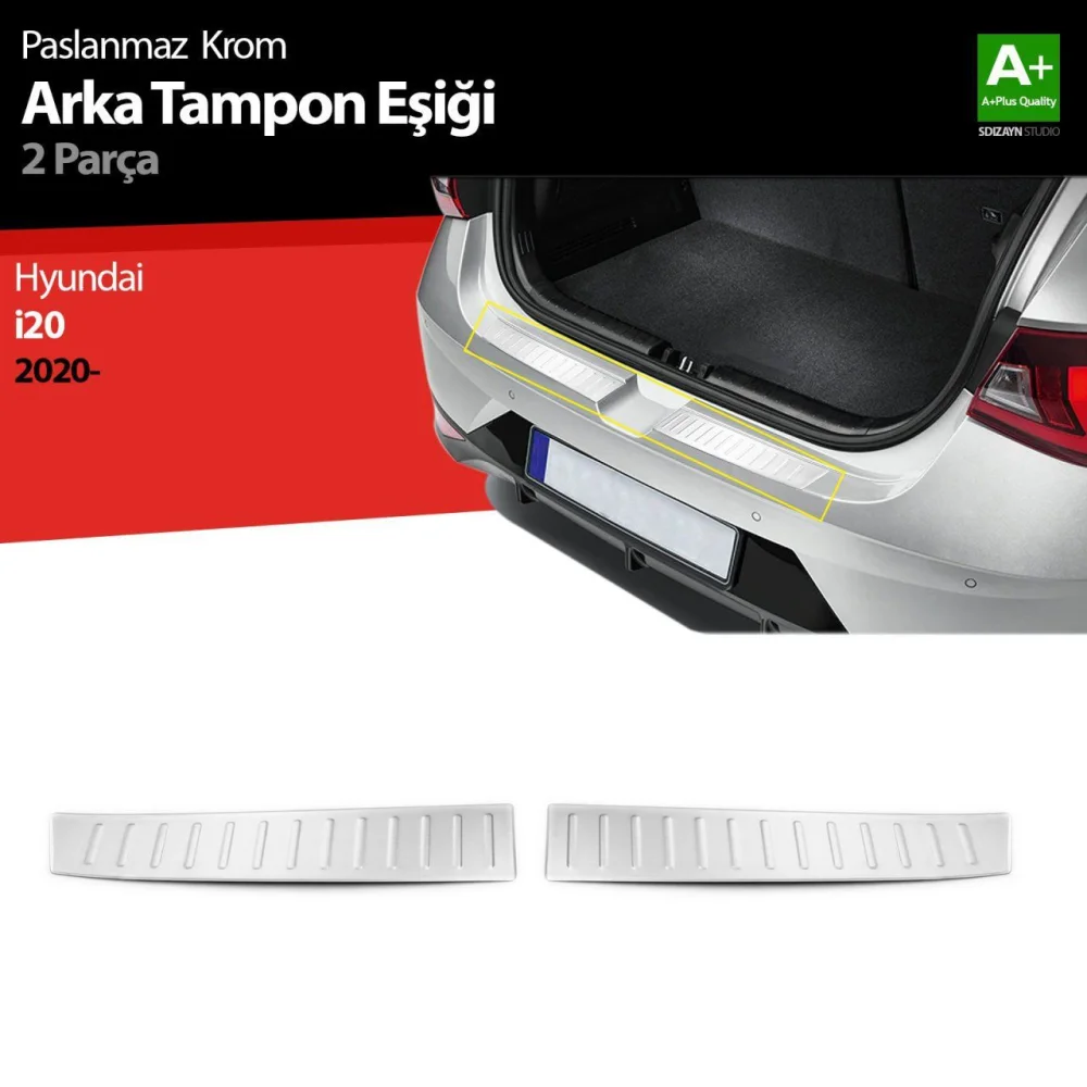 Drs Tuning Hyundai i20 Krom Arka Tampon Eşiği 2 Prç. 2020 Üzeri