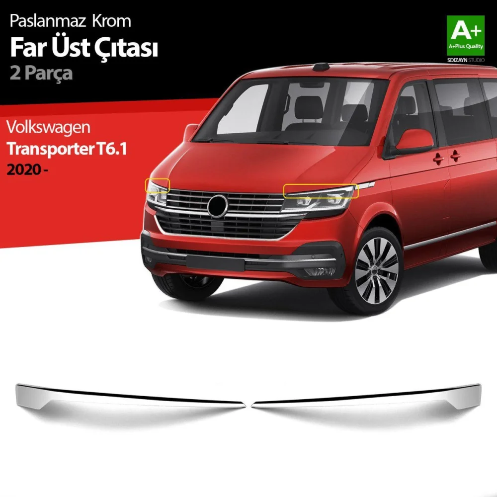 Drs Tuning VW Transporter T6.1 Krom Far Üst Çıtası 2 Prç. 2020-2025