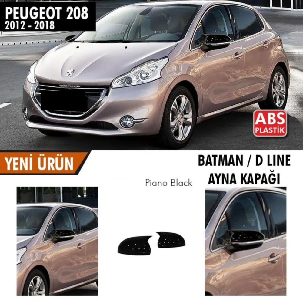 Drs Tuning Peugeot 208 Uyumlu (2012-2018) Batman Yarasa Ayna Kapağı (Piano Black)