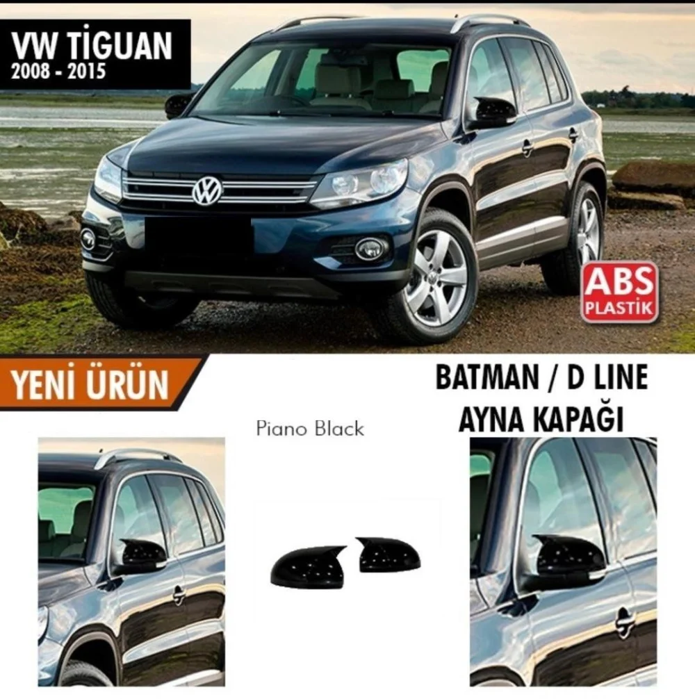 Drs Tuning Tiguan Uyumlu (2008-2015) Batman Yarasa Ayna Kapağı (Parlak Siyah)
