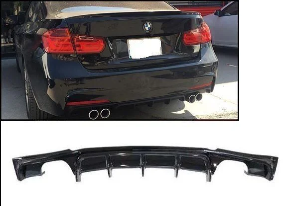 Bmw F30 Uyumlu (2012-2018) M Model Sağ Sol Çift Çıkış Difüzör (Parlak Siyah-Taiwan)