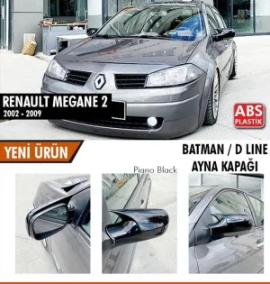 Renault Megane 2002-2008 (LM) uyumlu 2 (2002-2009) Batman Yarasa Ayna Kapağı (Piano Black) modelleri DRS Tuning'de. Kaliteli malzeme, hızlı kargo ve güvenli