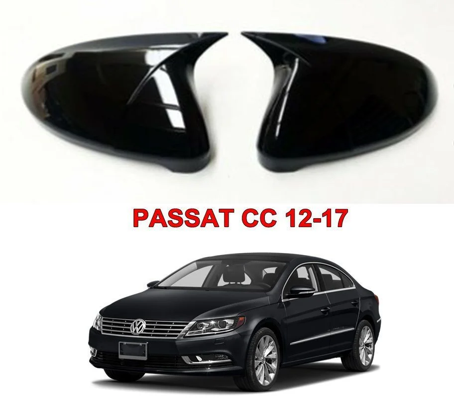Volkswagen Passat Uyumlu CC Batman Yarasa Ayna Kapağı (Parlak Siyah)