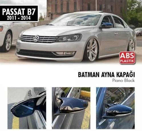 Drs Tuning Passat Uyumlu B7 (2011-2014) Batman Yarasa Ayna Kapağı (Parlak Siyah)