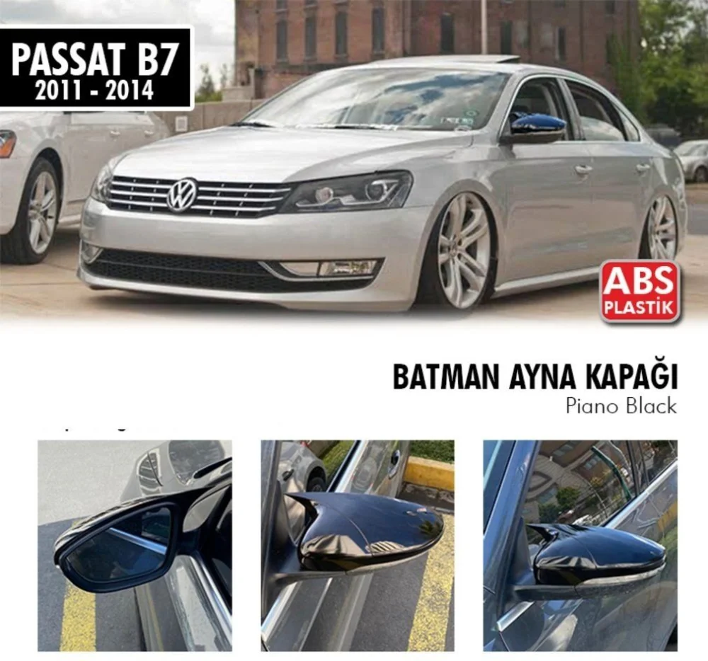 Drs Tuning Passat Uyumlu B7 Yarasa Ayna Kapağı (Parlak Siyah)