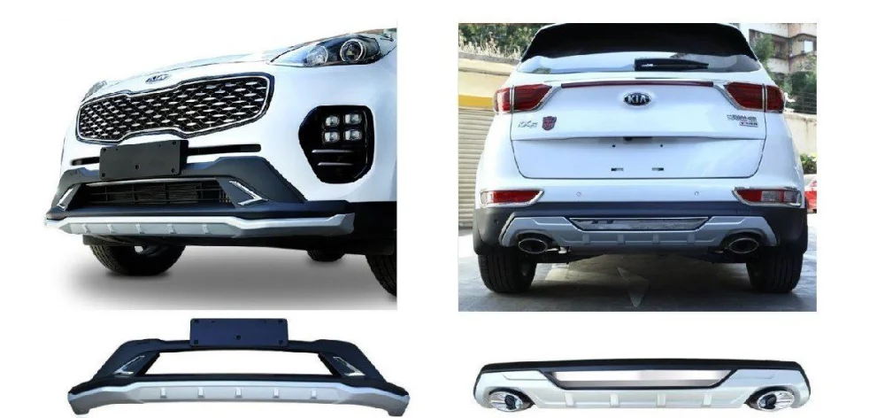 Kia Sportage Uyumlu Ön Ve Arka Koruma Difüzör -2015 Çift Çıkış Egzoz
