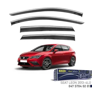 Seat Leon Uyumlu 2013 Sonrası Kromlu Cam Rüzgarlığı 4'Lü thumb 1