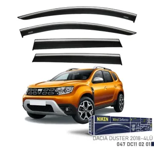 Niken Yeni Uyumlu Dacia Duster 2018 Sonrası Kromlu Cam Rüzgarlığı 4'Lü thumb 1