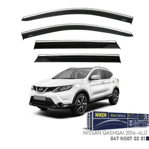 Niken Nissan Uyumlu Qashqai 2014 Ve Sonrası Kromlu Cam Rüzgarlığı thumb 1