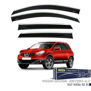 Nissan Uyumlu Qashqai 2007-2013 Kromlu Cam Rüzgarlığı 4Lü