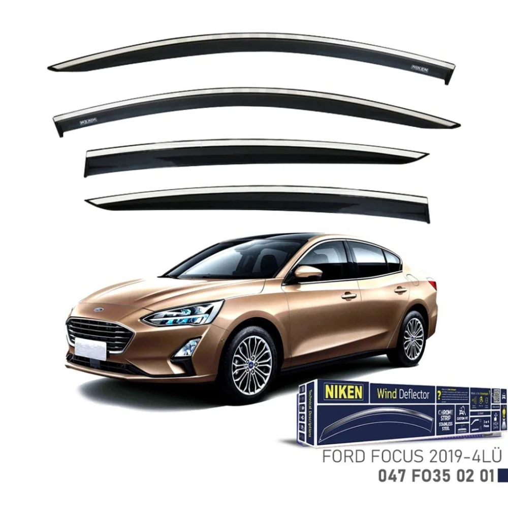 Uyumlu Focus 5 2019 Sonra Kromlu Cam Rüzgarlığı 4Lü