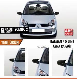 Renault Scenic 2003-2009 (FA) uyumlu 2 (2004-2009) Sonrası Batman Yarasa Ayna Kapağı (Piano Black) modelleri DRS Tuning'de. Kaliteli malzeme, hızlı kargo ve