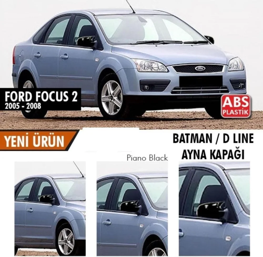 Focus Uyumlu 2 (2005-2008) Batman Yarasa Ayna Kapağı (Parlak Siyah)