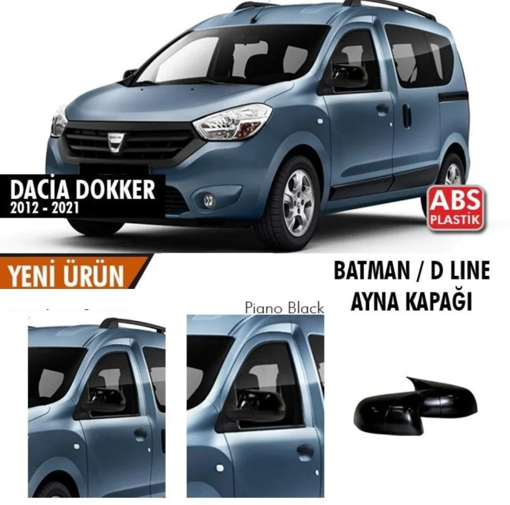 Dacia Dokker Uyumlu (2012-2021) Batman Yarasa Ayna Kapağı (Parlak Siyah)