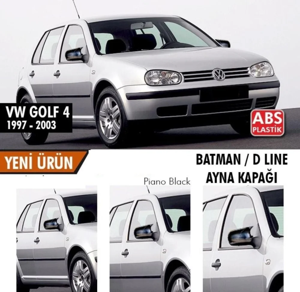 Drs Tuning Golf Uyumlu 4 (1997-2004) Batman Yarasa Ayna Kapağı (Parlak Siyah)