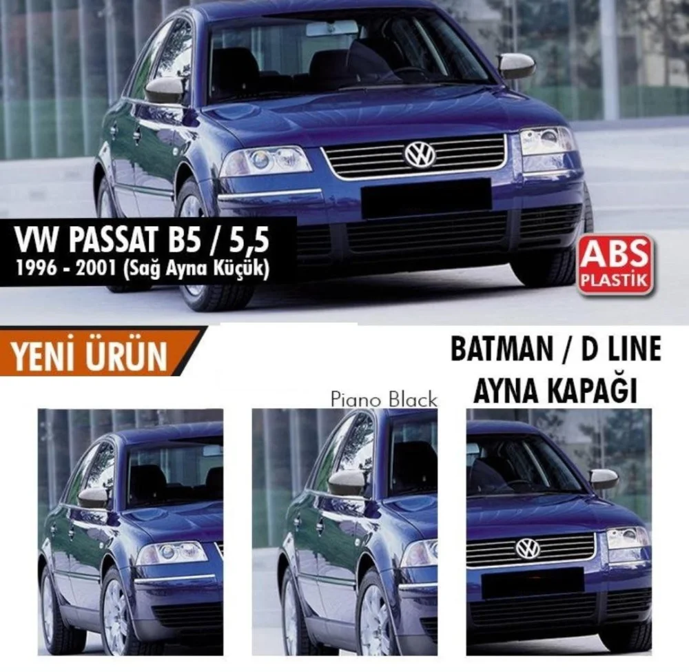 Drs Tuning Passat Uyumlu B5 / 5,5 (1996-2001) Batman Yarasa Ayna Kapağı (Parlak Siyah)