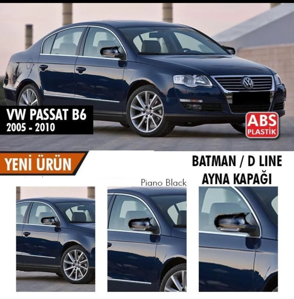 Drs Tuning Passat Uyumlu B6 (2005-2010) Batman Yarasa Ayna Kapağı (Parlak Siyah)