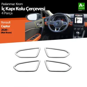 S-Dizayn Renault Captur 2 Krom İç Kapı Kolu Çerçevesi 4 Prç. 2020 Üzeri (Mat Krom)Not: &Uuml;r&uuml;n fır&ccedil;alı Mat Kromdur !
Araca &Ouml;zel Krom Aksesuar