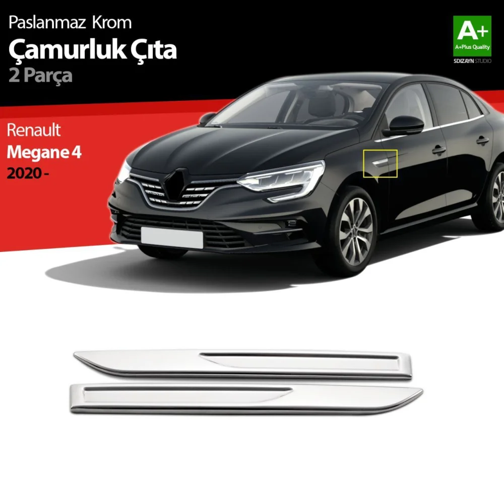 Drs Tuning Renault Megane 4 Krom Çamurluk Sinyal Çıtası 2 Prç. 2020 Üzeri