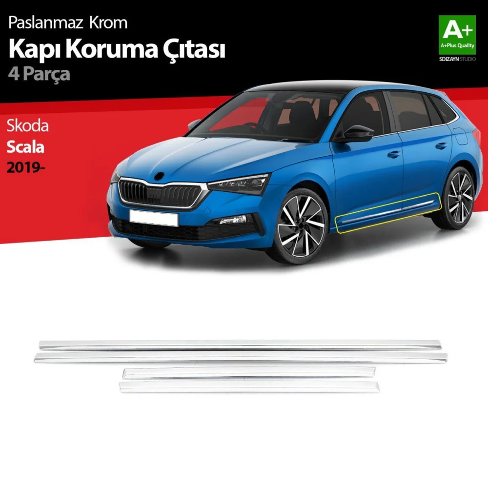 Drs Tuning Skoda Scala Krom Kapı Koruma Çıtası 4 Prç. 2019 Üzeri