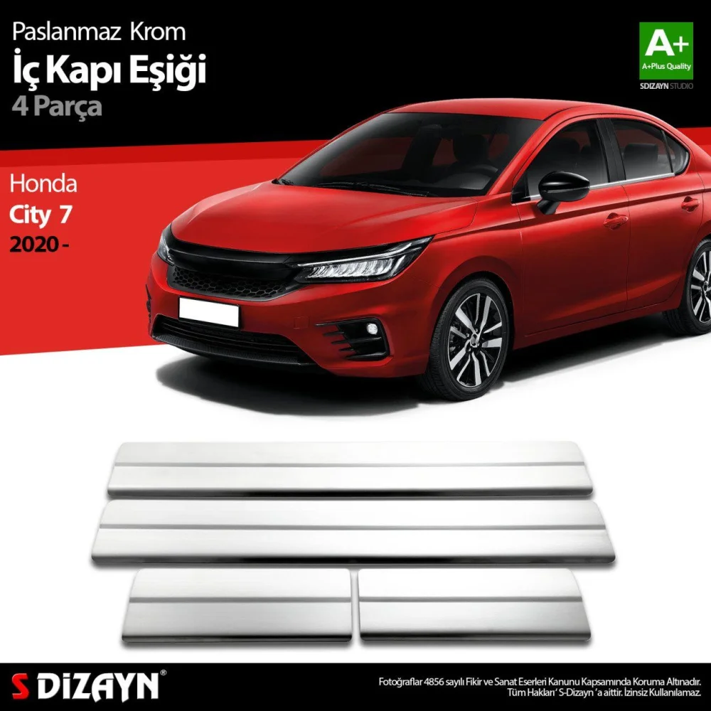 Drs Tuning Honda City Krom İç Kapı Eşiği 4 Prç. 2020 Üzeri