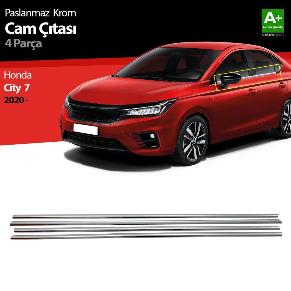 Drs Tuning Honda City Krom Cam Çıtası 4 Prç. 2020 Üzeri